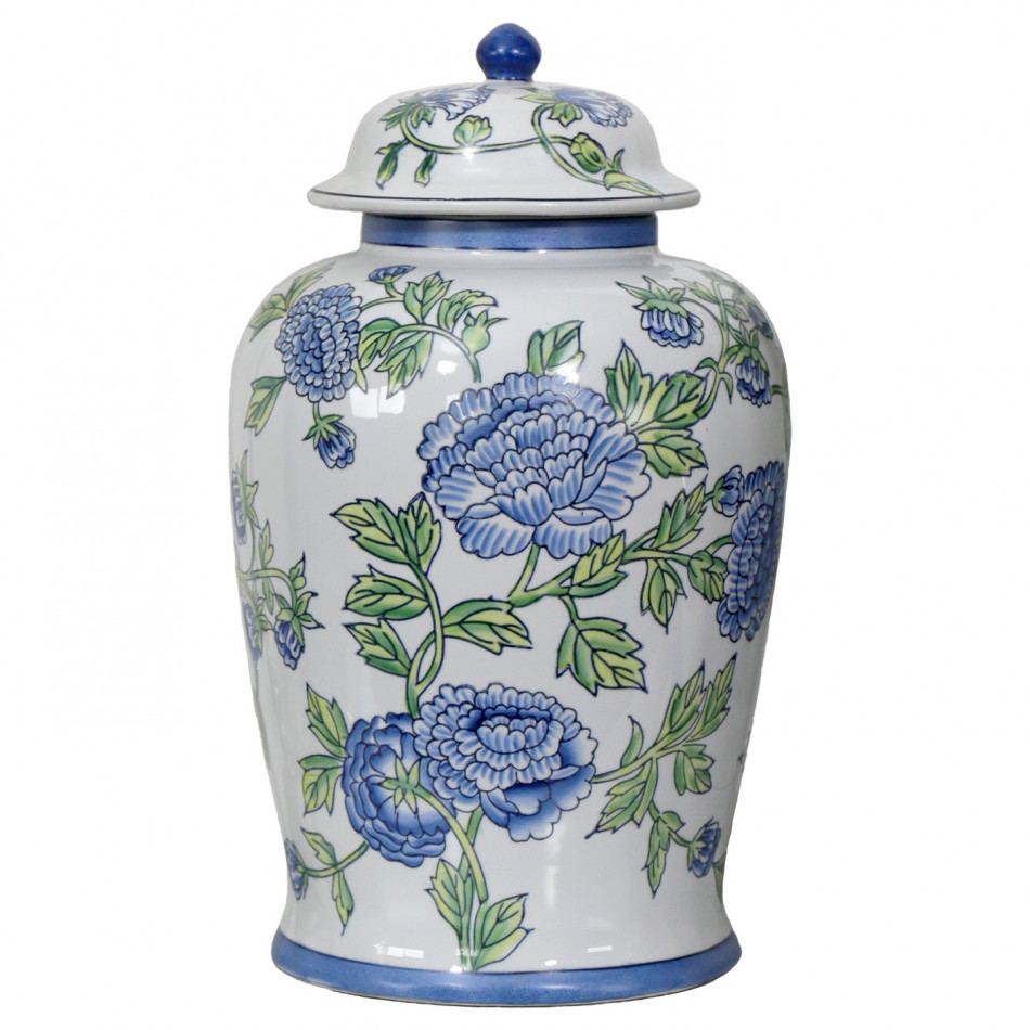 Large Bellecourt Blue & White Ginger Jar, decorative home accessory