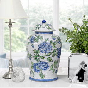 Large Bellecourt Blue & White Ginger Jar, presented as a standalone item for straightforward product identification