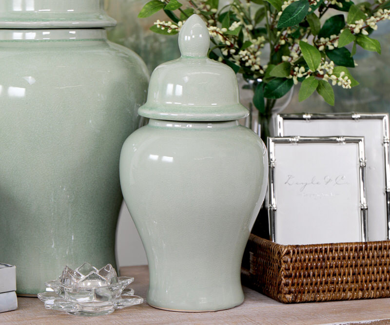 Snowdon Sage Green Ginger Jar - Small