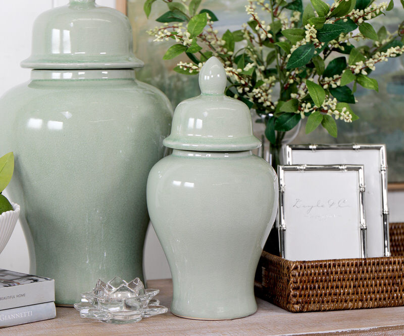 Snowdon Sage Green Ginger Jar - Small