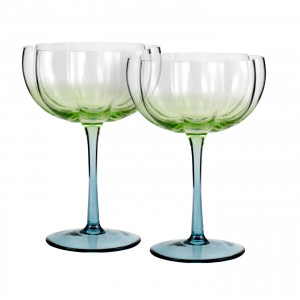Set 4 Capri Fluted Coupe Glasses, a drinkware piece for serving and tabletop use