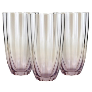 Set 4 Lavender Haze Fluted Water Glasses, a drinkware piece for serving and tabletop use