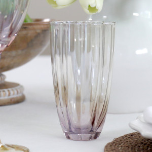 Set 4 Lavender Haze Fluted Water Glasses, decorative tableware