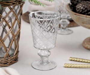 Chantilly Hand Etched Wine Glass