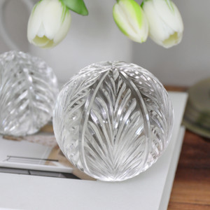 Large Park Lane Wingcut Glass Ball, a practical vessel for drinks with decorative tabletop appeal