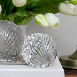 Small Park Lane Wingcut Glass Ball, a practical vessel for drinks with decorative tabletop appeal