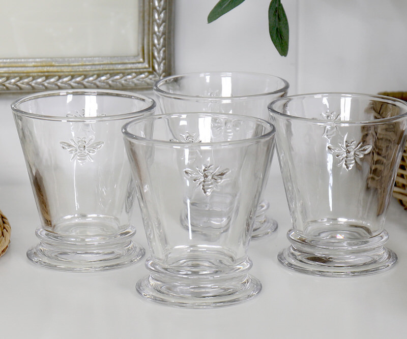 Set 4 French Bee Tumblers