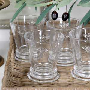 Set 4 French Bee Tumblers