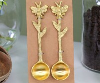 Set 2 Golden Hive Condiment Spoons