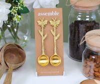 Set 2 Golden Hive Condiment Spoons