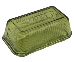 Heritage Green Glass Butter Dish