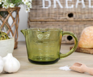 Heritage Green Glass Measuring Jug