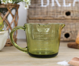 Heritage Green Glass Measuring Jug