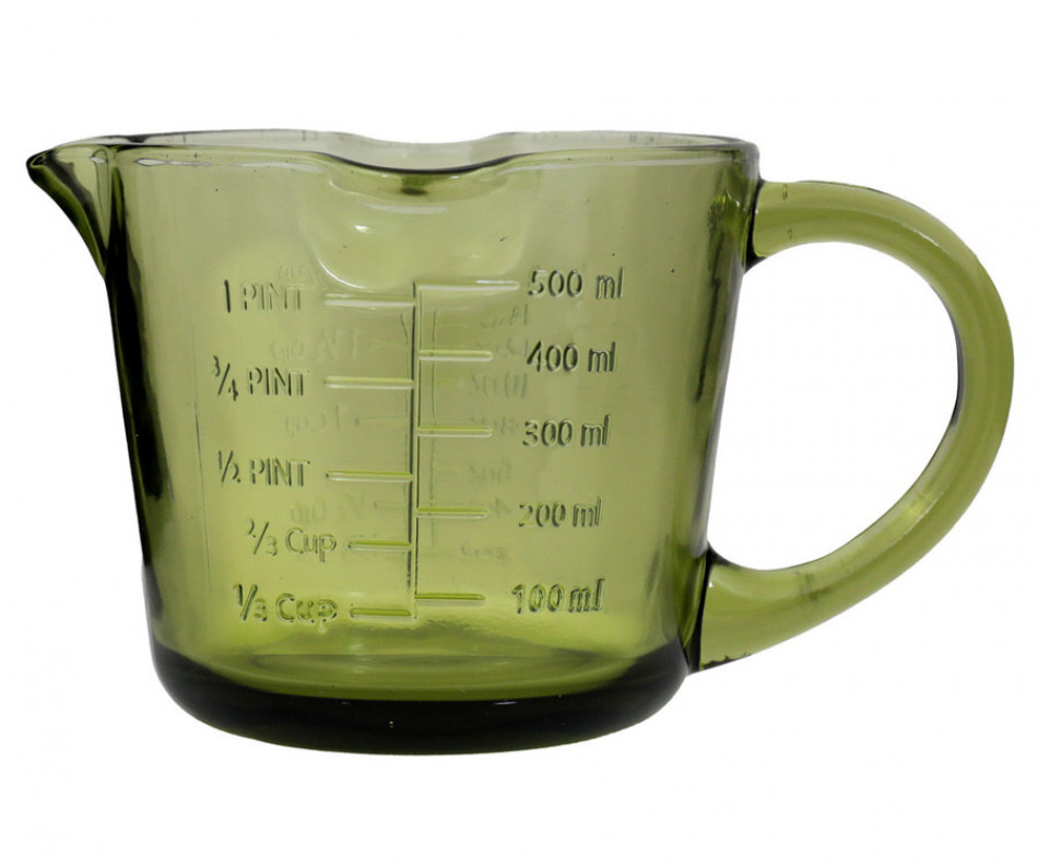 Heritage Green Glass Measuring Jug