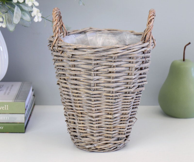 Hudson Grey Willow Planter Basket Small