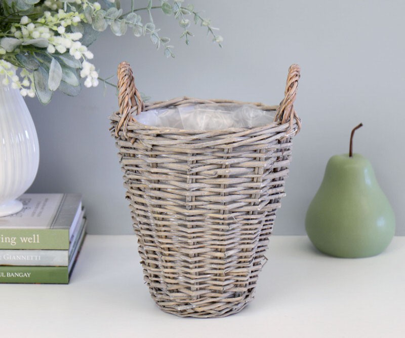 Hudson Grey Willow Planter Basket - Small