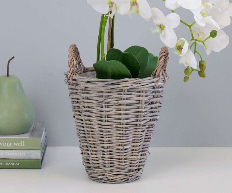 Hudson Grey Willow Planter Basket Small