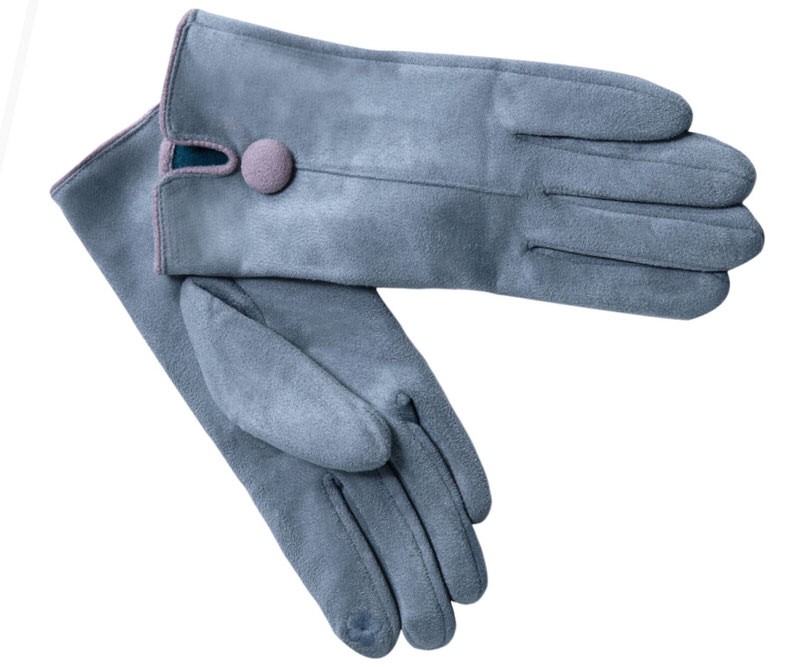 Newmarket Sky Blue Button Gloves