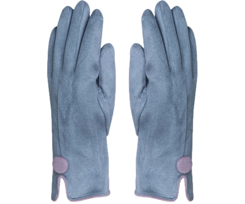 Newmarket Sky Blue Button Gloves