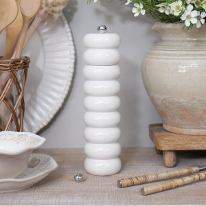 Cromwell Salt & Pepper Grinder - White, highlighting the product's distinctive form and defining design