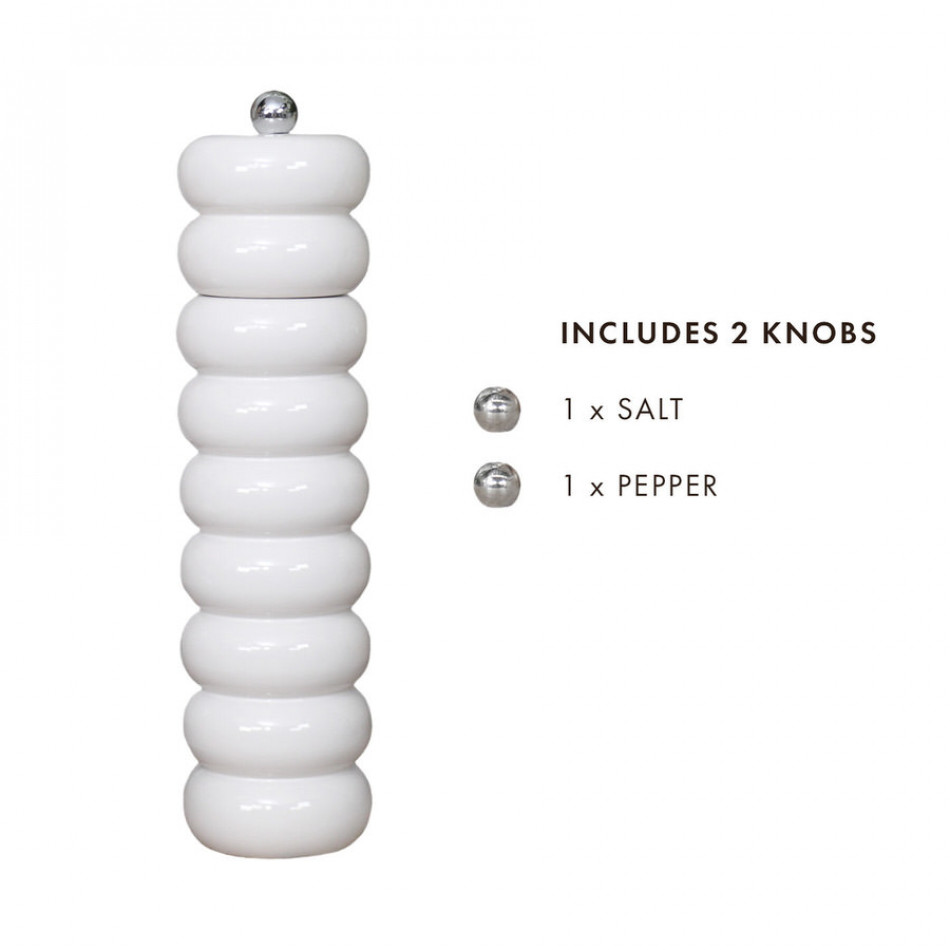 Cromwell Salt & Pepper Grinder - White, shown as a standalone product for clear identification