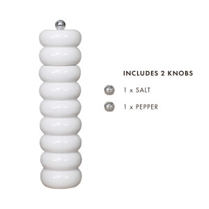 Cromwell Salt & Pepper Grinder - White, shown as a standalone product for clear identification