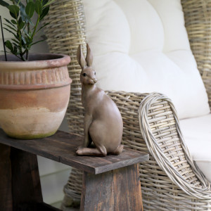 Small Harold the Hare Sculpture - Brown, a sculptural decorative accent for shelf, console or tabletop styling