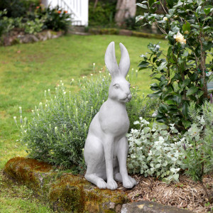 Harold the Hare Sculpture - Grey, a decorative accent for shelf or tabletop display