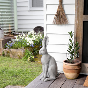Harold the Hare Sculpture - Grey, decorative home accessory