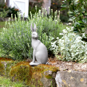 Small Harold the Hare Sculpture - Grey, a decorative accent for shelf or tabletop display