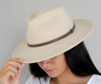 Petra Crushable Oatmeal Wool Fedora Hat