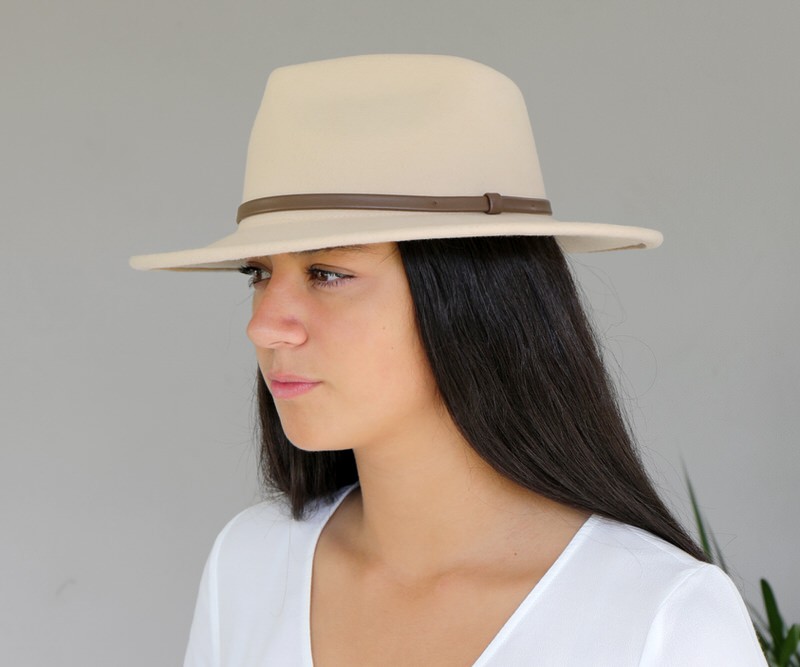 Petra Crushable Oatmeal Wool Fedora Hat