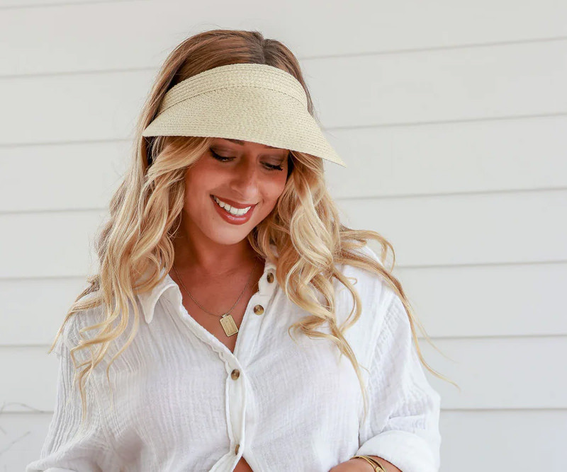 St Tropez Natural Sun Visor with Headband