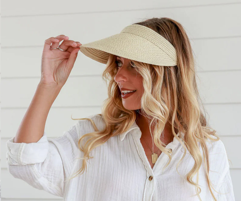 St Tropez Natural Sun Visor with Headband