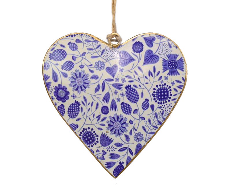Meadow Blue Tin Heart Decoration Shop by colour