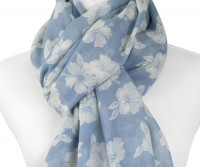 Day at the Beach Blue Hibiscus Scarf