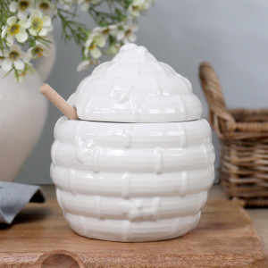Honeyfield White Bee Honey Jar, decorative home accessory