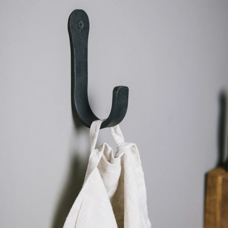 Black Bristol Wrought Iron Wall Hook, wall-mounted storage and organisation piece