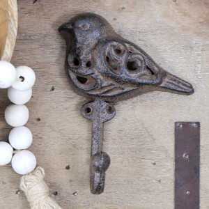 Cotswold Cast Iron Bird Hook, wall-mounted storage and organisation piece