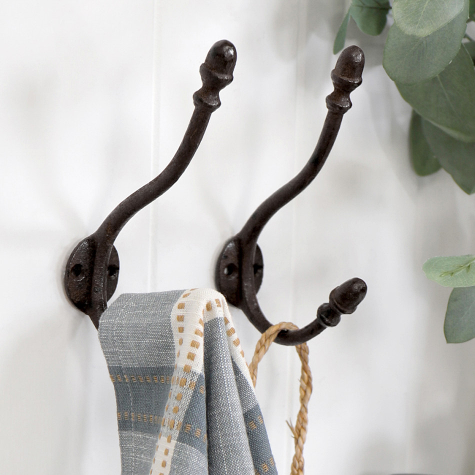 Francis Black Long Vintage Double Hook, a functional household accessory for display or organisation