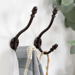 Francis Black Long Vintage Double Hook, a functional household accessory for display or organisation