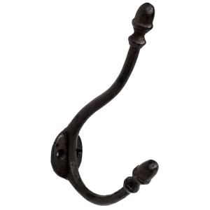Francis Black Long Vintage Double Hook, designed to add practical storage or display space to the home