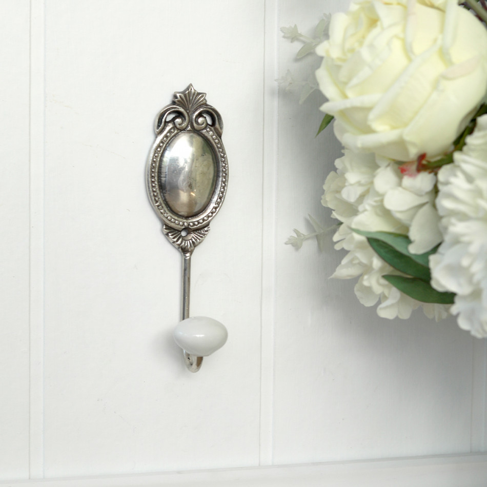 Olivia Silver Oval Hook, a functional household accessory for display or organisation