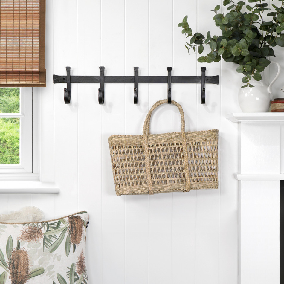 Shepherd Black Iron 5 Hook Coat Rack, a functional household accessory for display or organisation