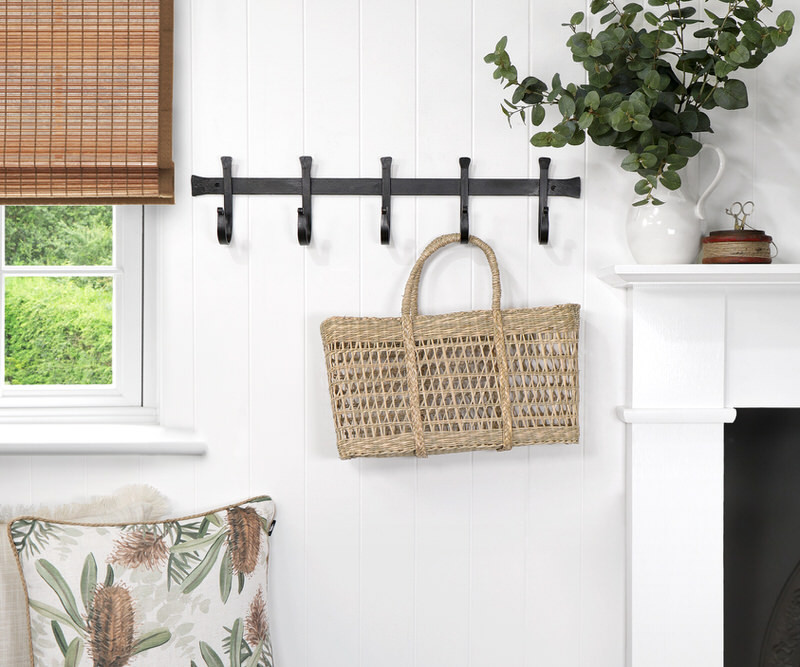 Shepherd Black Iron 5 Hook Coat Rack