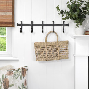 Shepherd Black Iron 5 Hook Coat Rack, a functional household accessory for display or organisation