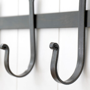 Shepherd Black Iron 3 Hook Coat Rack, designed to add practical storage or display space to the home