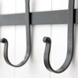 Shepherd Black Iron 5 Hook Coat Rack, a functional fitting for displaying, holding or organising household items