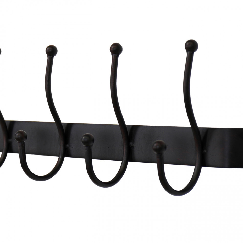 Ashmore Black Iron 5 Hook Coat Rack, a functional household accessory for display or organisation