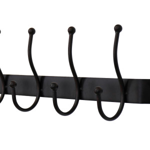 Ashmore Black Iron 5 Hook Coat Rack, a functional household accessory for display or organisation